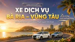 Xe dịch vụ Bà Rịa – Vũng Tàu đón khách du lịch tại khách sạn và resort. Xe riêng có tài xế phục vụ khách du lịch tại Bà Rịa – Vũng Tàu.