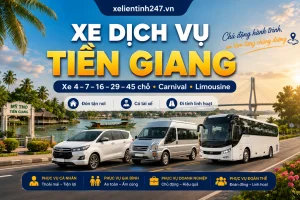 Xe dịch vụ Tiền Giang – Xe 4 chỗ, 7 chỗ, 16 chỗ, 29 chỗ, 45 chỗ, Carnival, Limousine