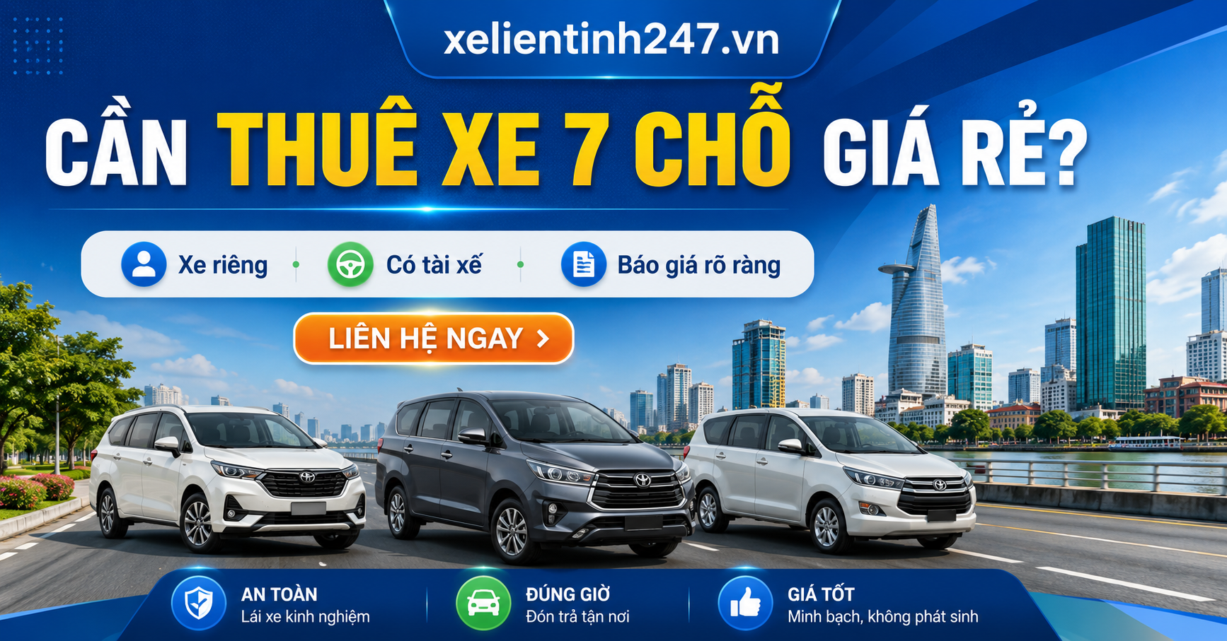 Liên hệ Xe Liên Tỉnh 247 để đặt xe 7 chỗ giá rẻ, báo giá nhanh theo lịch trình.