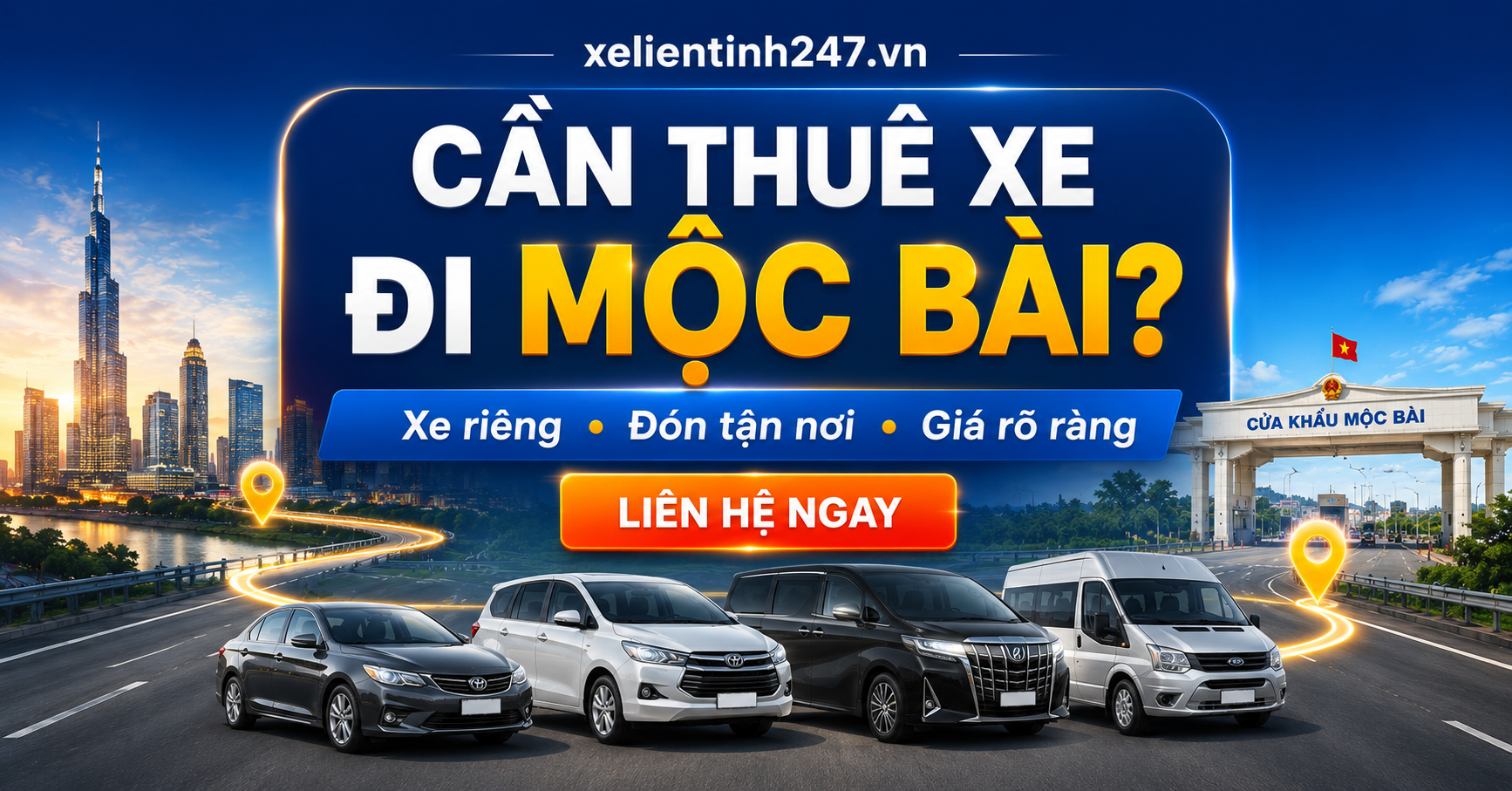Đặt thuê xe đi Mộc Bài tại Xe Liên Tỉnh 247
