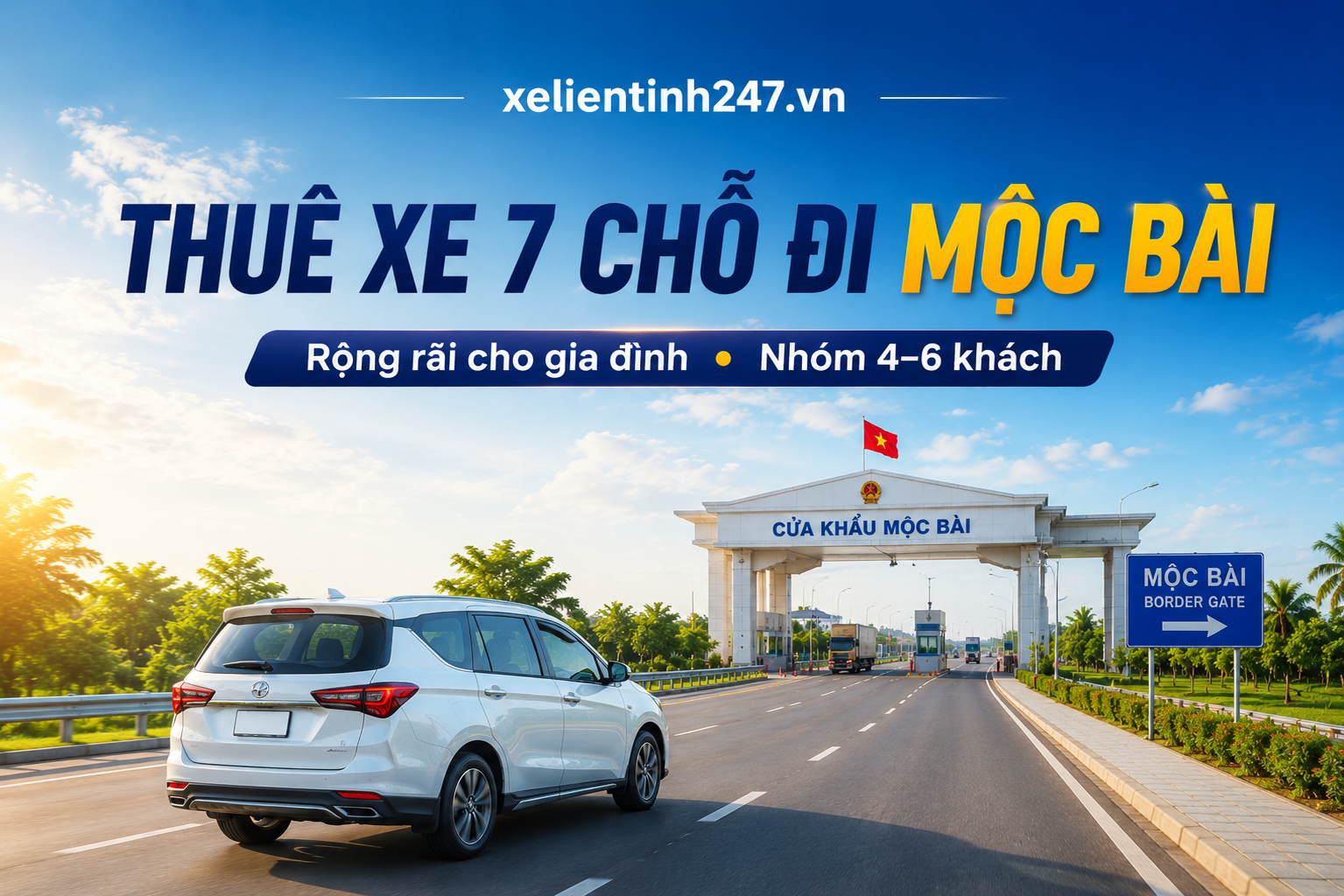Thuê xe 7 chỗ đi Mộc Bài từ TP.HCM có tài xế