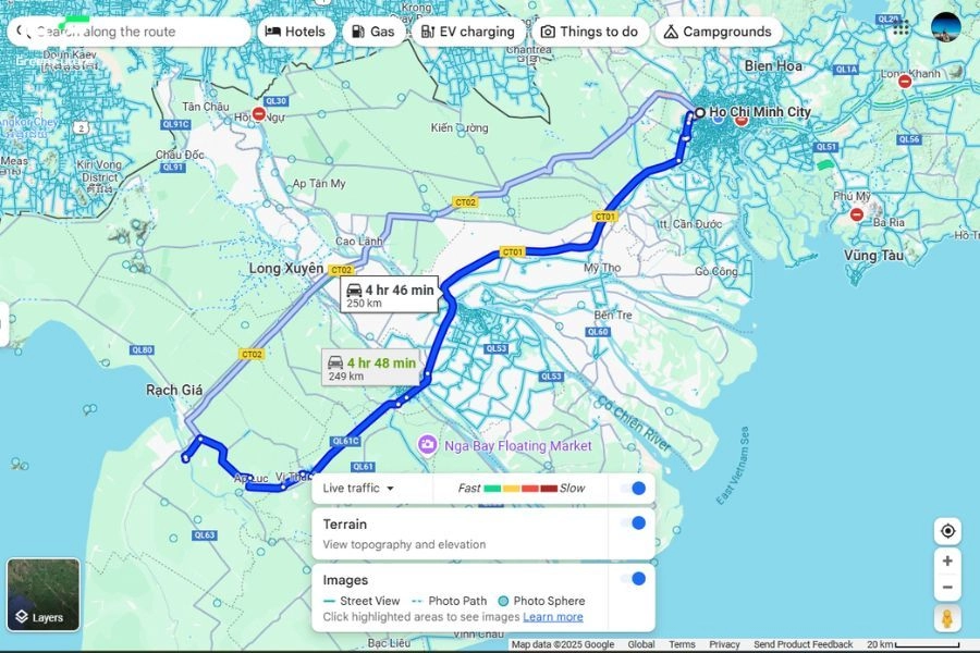 Lộ trình thuê xe từ TP.HCM đi Kiên Giang