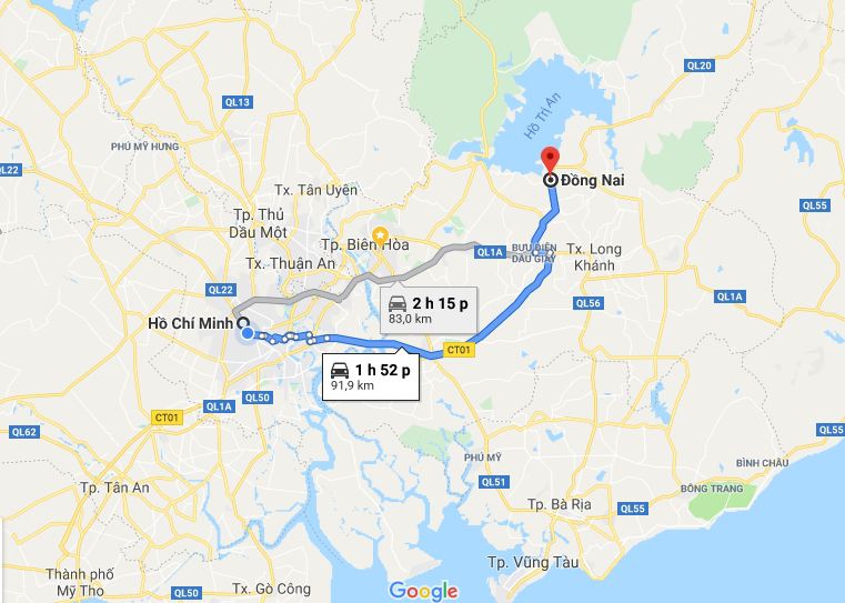 Sài Gòn đến Đồng Nai bao xa