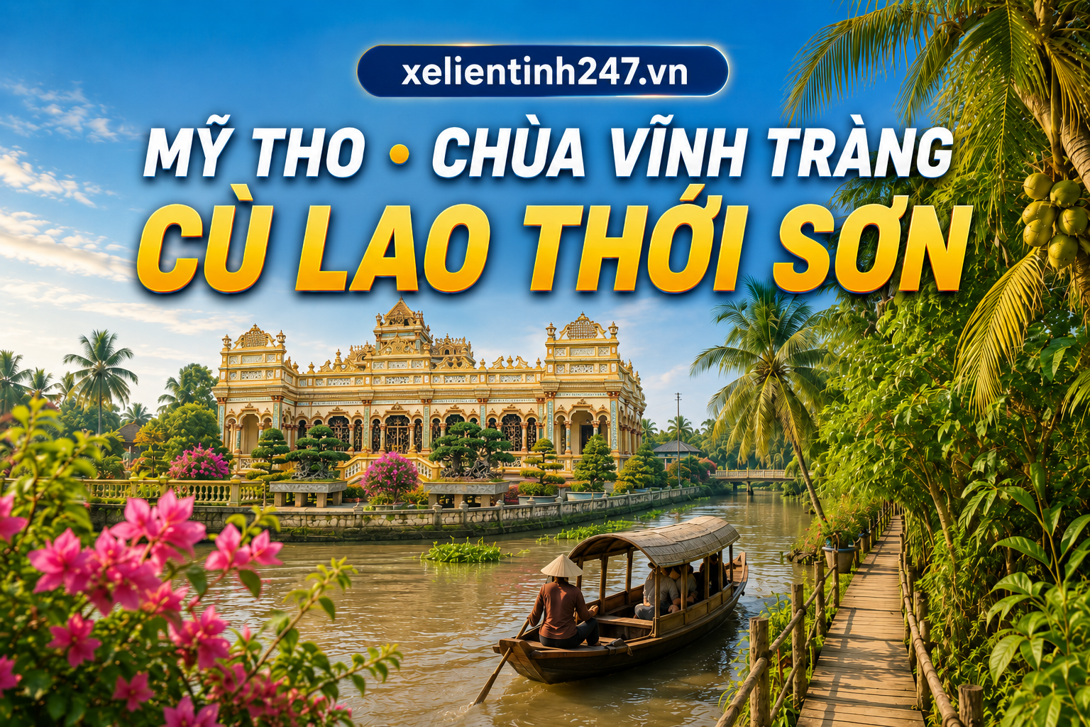 Ảnh minh họa hành trình tham quan Mỹ Tho, chùa Vĩnh Tràng và Cù lao Thới Sơn