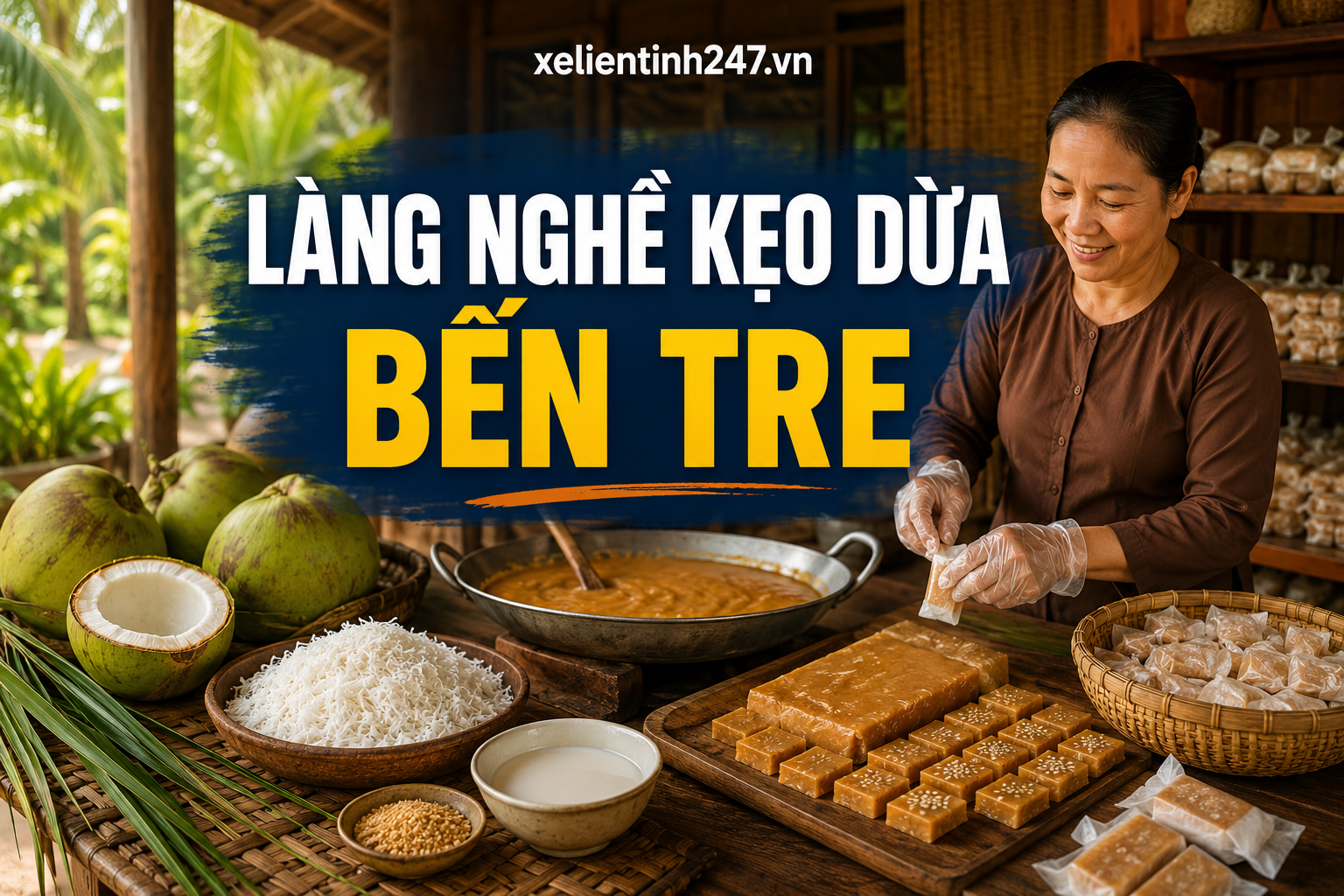 Làng nghề kẹo dừa Bến Tre, điểm tham quan đặc trưng miền Tây