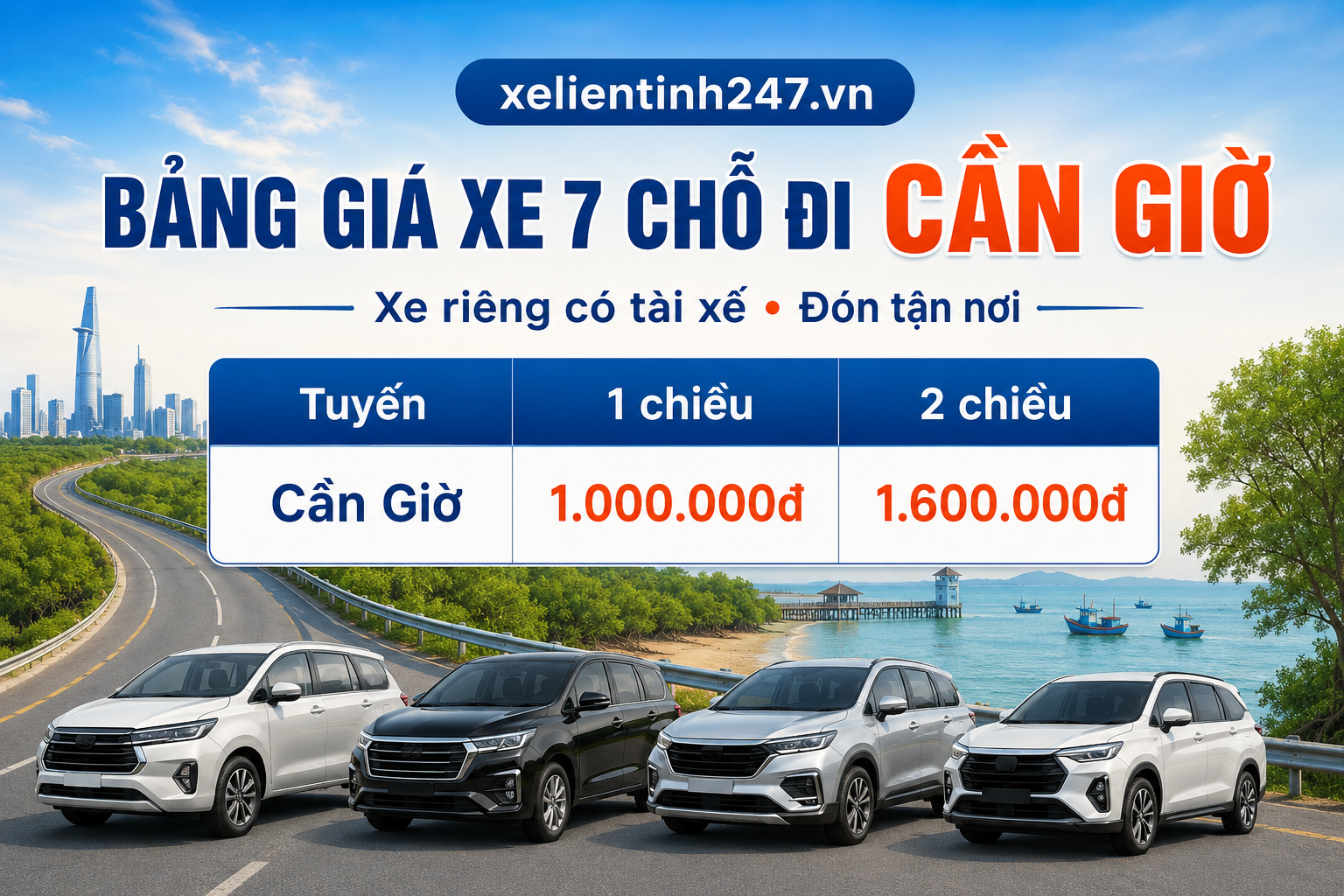 Bảng giá thuê xe đi Cần Giờ từ TPHCM