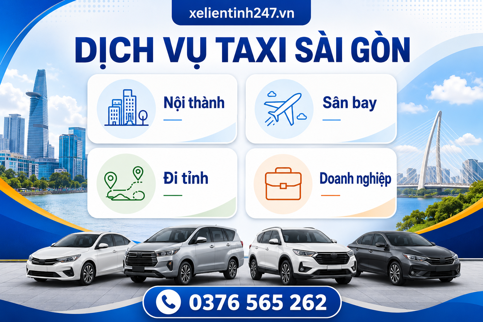 Các nhu cầu đặt taxi Sài Gòn phổ biến gồm đi nội thành, đưa đón sân bay, đi tỉnh và phục vụ doanh nghiệp.