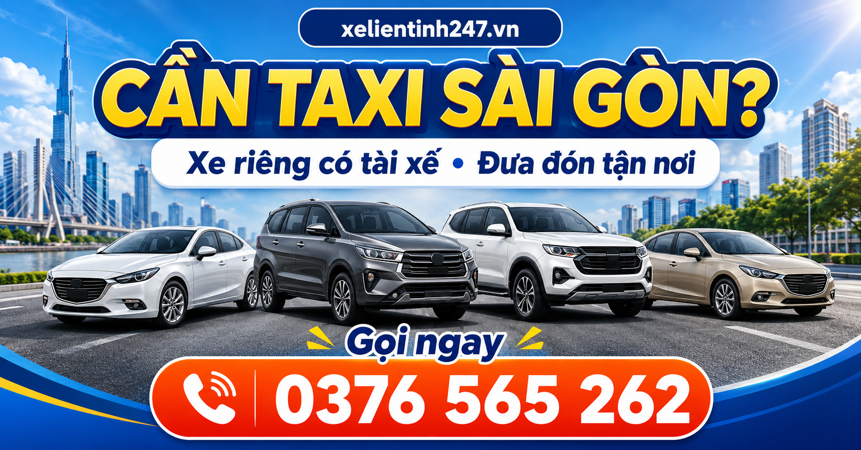 Cần đặt taxi Sài Gòn hoặc xe dịch vụ riêng có tài xế? Gọi Xe Liên Tỉnh 247 để được tư vấn và báo giá nhanh.