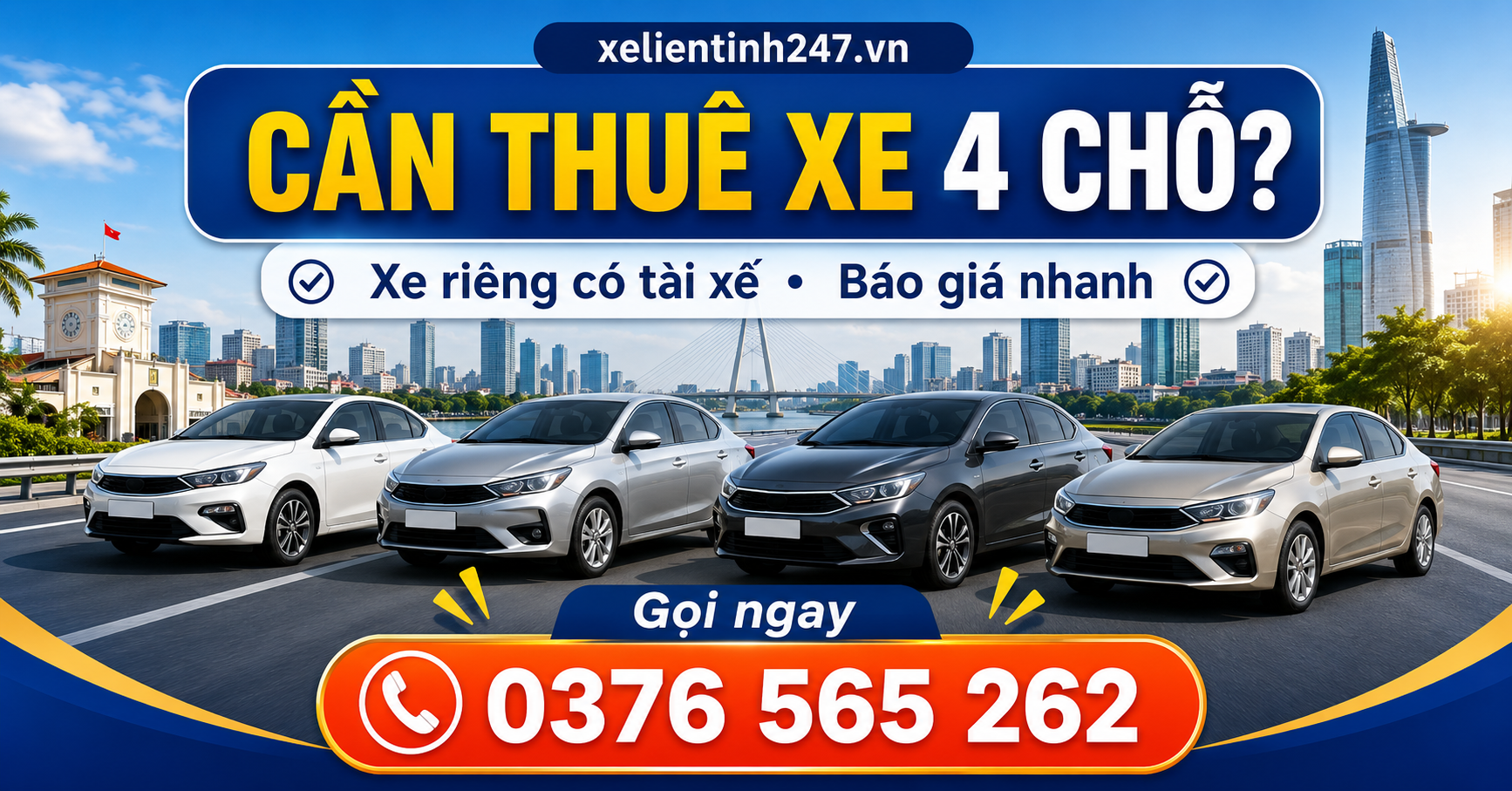 Các dòng xe 4 chỗ cho thuê tại TPHCM từ phổ thông đến cao cấp
