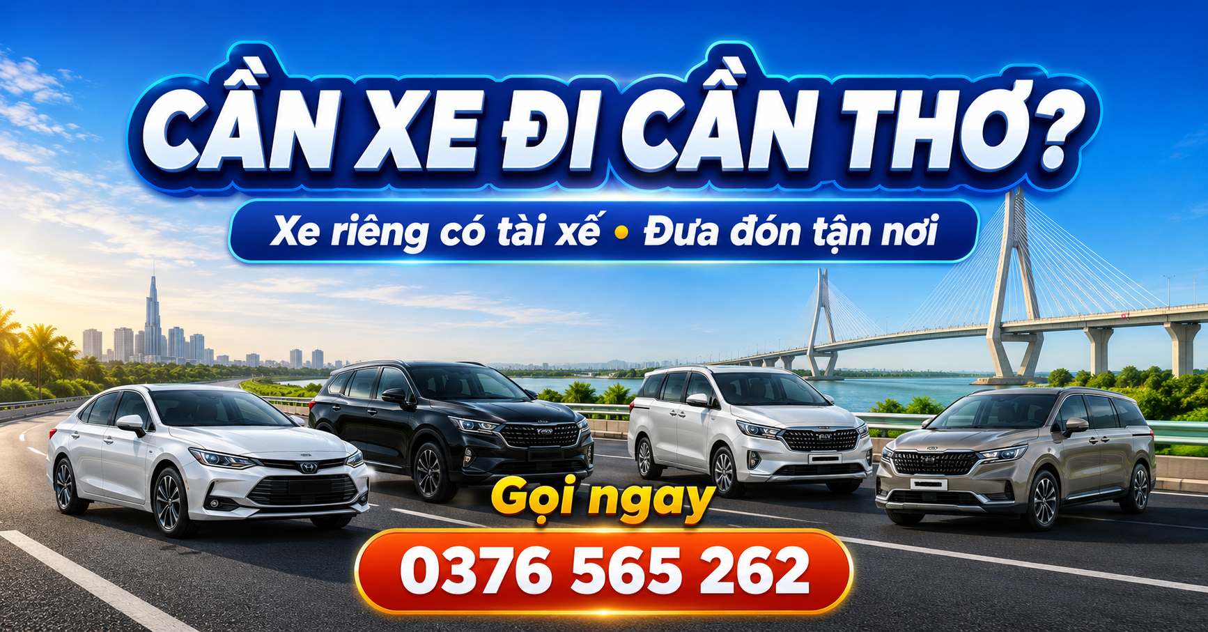 Cần thuê xe Sài Gòn đi Cần Thơ? Gọi Xe Liên Tỉnh 247 để được tư vấn và báo giá nhanh theo lịch trình.