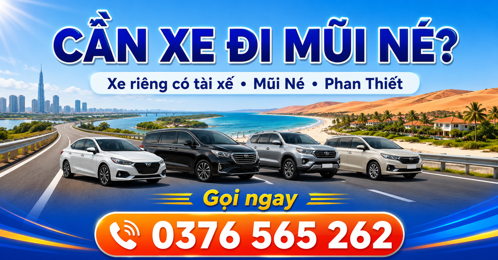 Cần thuê xe Sài Gòn đi Mũi Né hoặc Phan Thiết? Gọi Xe Liên Tỉnh 247 để được tư vấn và báo giá nhanh.
