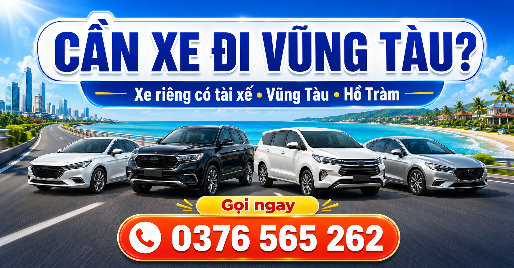 Cần thuê xe Sài Gòn đi Vũng Tàu hoặc Hồ Tràm? Gọi Xe Liên Tỉnh 247 để được tư vấn và báo giá nhanh.