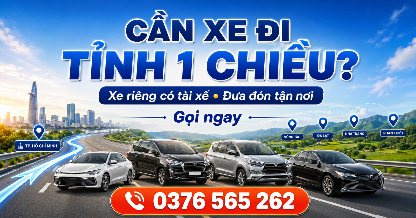 Cần thuê xe đi tỉnh 1 chiều từ Sài Gòn? Gọi Xe Liên Tỉnh 247 để được tư vấn và báo giá nhanh theo lịch trình.