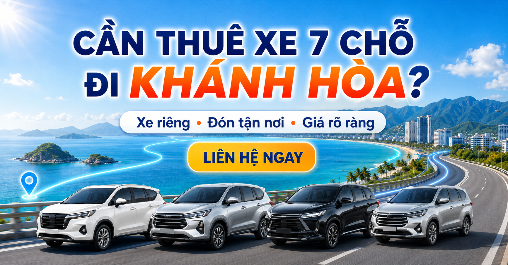 Liên hệ Xe Liên Tỉnh 247 để đặt thuê xe 7 chỗ đi Khánh Hòa nhanh chóng.