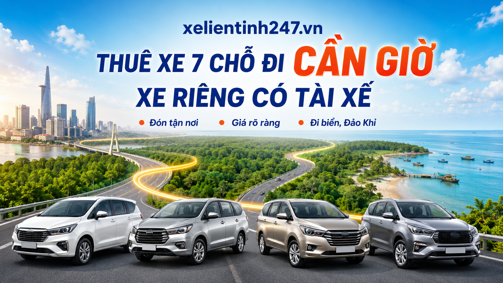 Thuê xe 7 chỗ đi Cần Giờ từ TP.HCM có tài xế