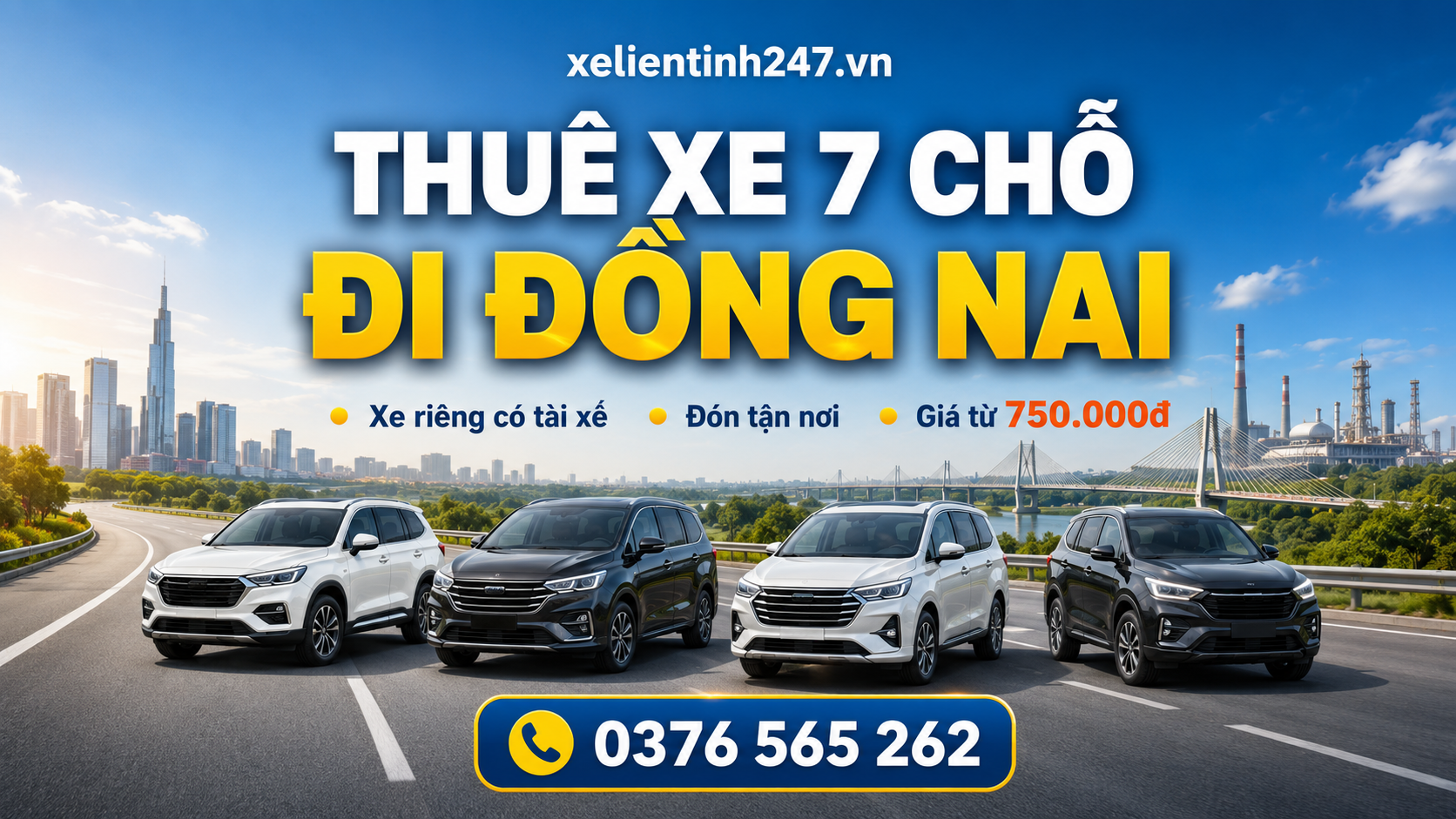 Thuê xe 7 chỗ đi Đồng Nai từ TP.HCM, xe riêng có tài xế, đón tận nơi.
