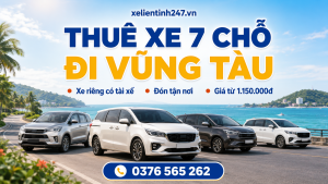 Dịch vụ thuê xe 7 chỗ đi Vũng Tàu phù hợp cho gia đình, nhóm bạn và khách công tác.