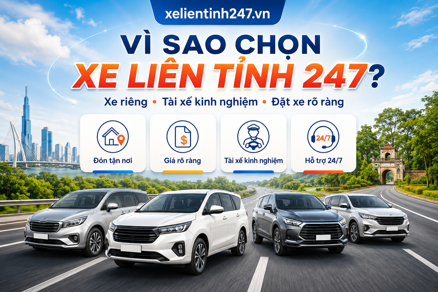 Xe Liên Tỉnh 247 cung cấp dịch vụ thuê xe đi Củ Chi với xe riêng, tài xế kinh nghiệm và quy trình đặt xe rõ ràng.