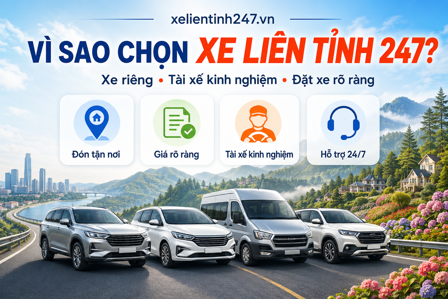 Xe Liên Tỉnh 247 cung cấp dịch vụ thuê xe đi Đà Lạt với xe riêng, tài xế kinh nghiệm và quy trình đặt xe rõ ràng.