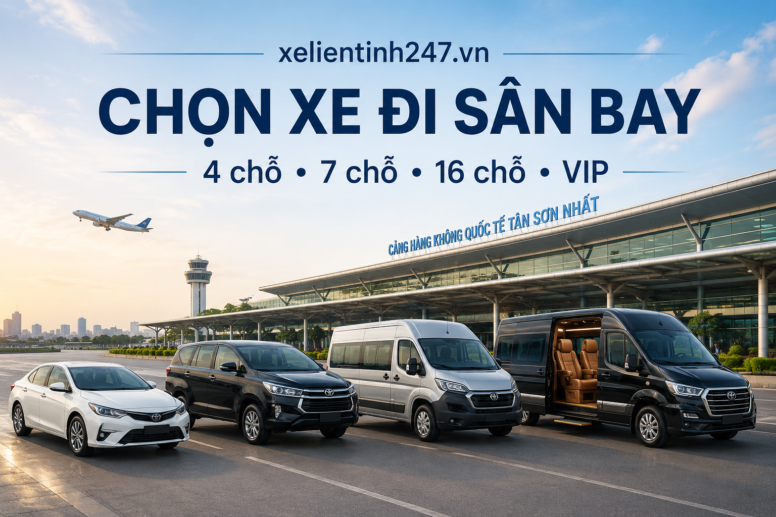 Gợi ý các dòng xe phù hợp khi thuê xe đưa đón sân bay Tân Sơn Nhất.