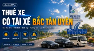 Thuê xe có tài xế Bắc Tân Uyên Bình Dương, đón tận nơi tại xã Bắc Tân Uyên, Thường Tân, Tân Thành, Đất Cuốc, Tân Định, Lạc An, Hiếu Liêm, Tân Mỹ. Xe 4 chỗ, 7 chỗ, 16 chỗ đi TP.HCM, sân bay Tân Sơn Nhất, Đồng Nai, Phú Giáo, Tân Uyên, đi tỉnh.