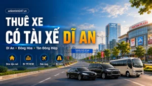Thuê xe có tài xế Dĩ An Bình Dương, phục vụ phường Dĩ An, Đông Hòa, Tân Đông Hiệp