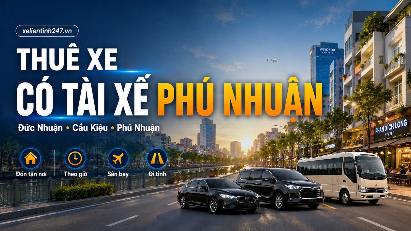 Thuê xe có tài xế Phú Nhuận TP.HCM đón tận nơi