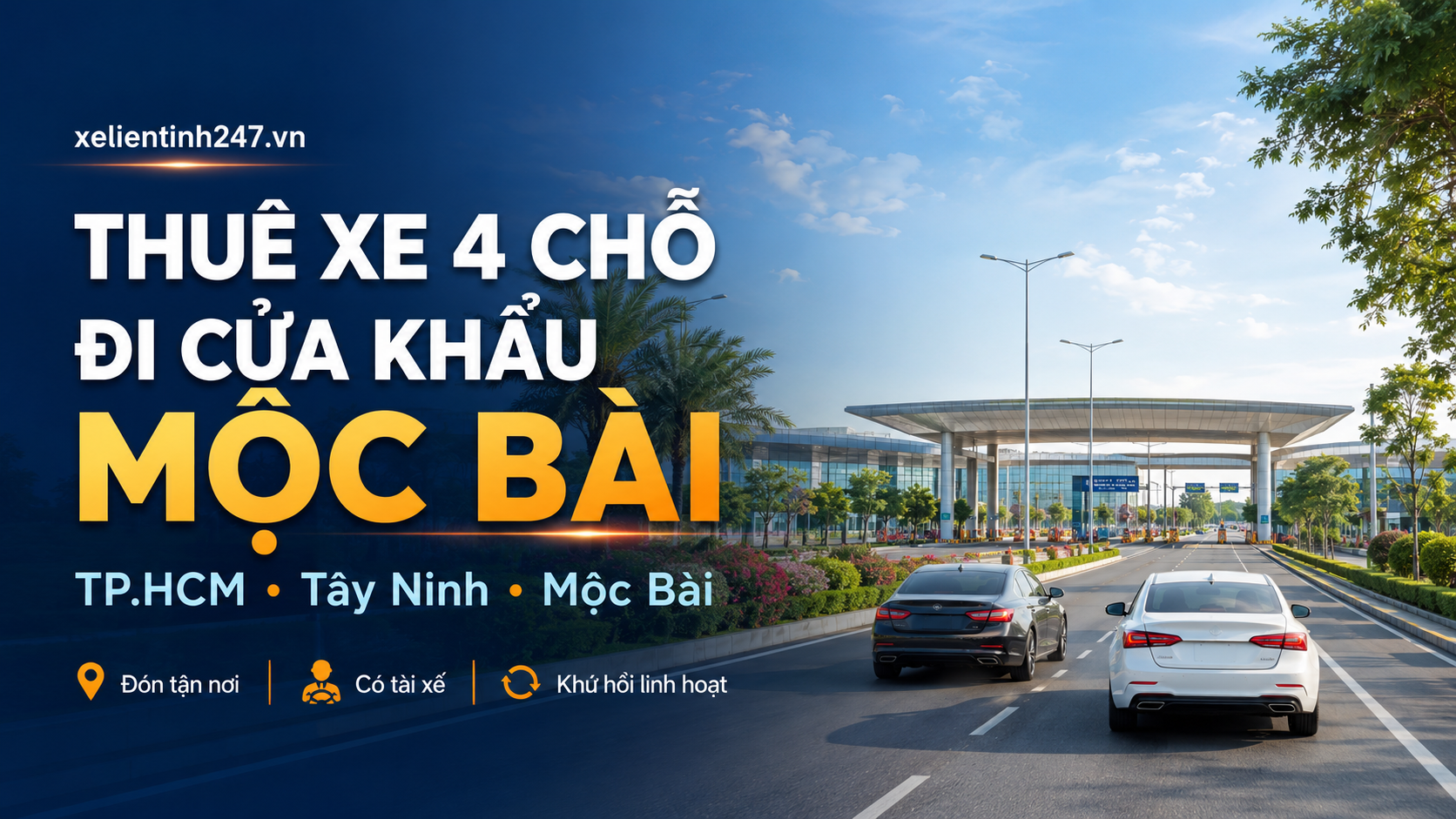 thuê xe 4 chỗ đi cửa khẩu mộc bài