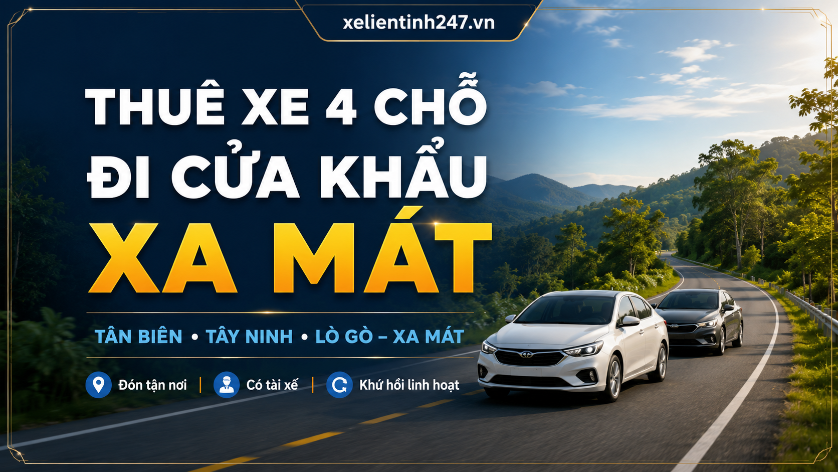 thuê xe 4 chỗ đi cửa khẩu xa mát