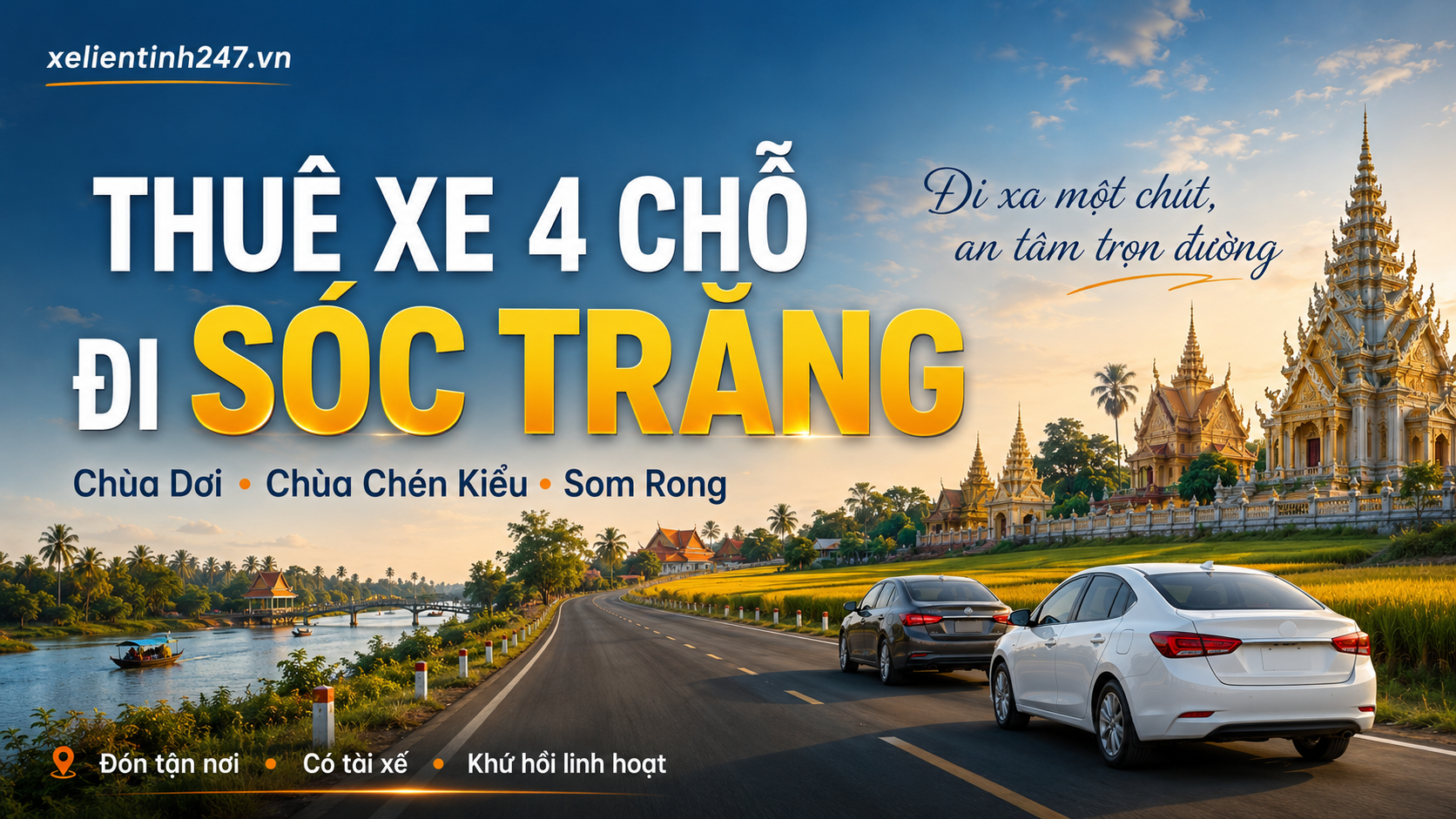 thuê xe 4 chỗ đi sóc trăng